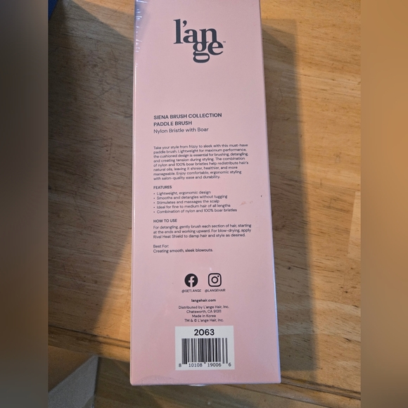 Lange Pink Hair Brush - Picture 2 of 2